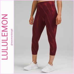 NEW Lululemon Wunder Train HR Crop 23" Fade Legging Red Merlot